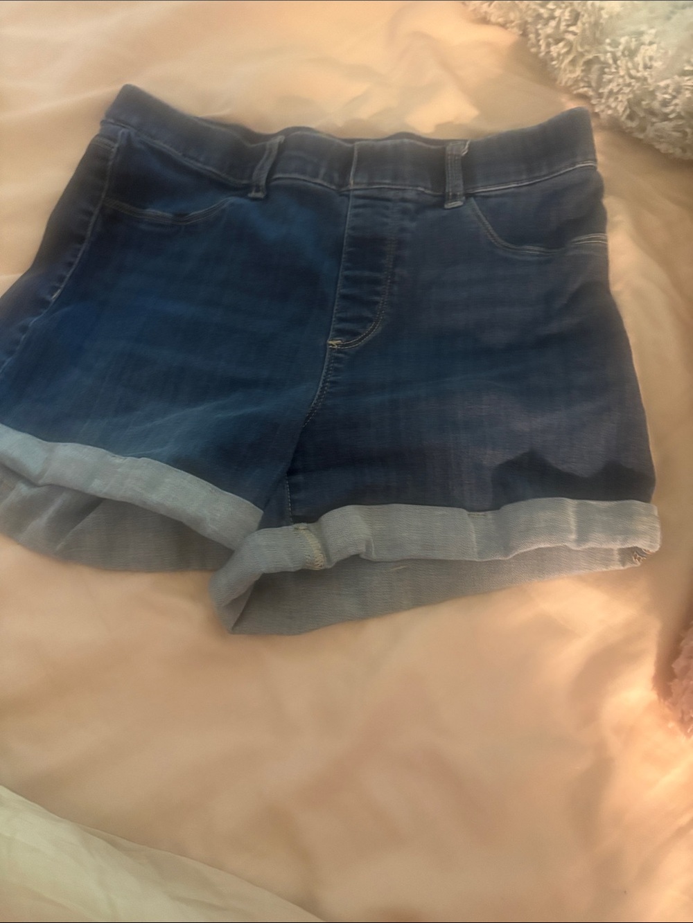 Judy Blue Dark Blue Rolled Hem Denim Shorts